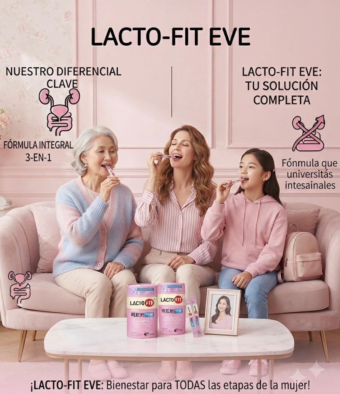 LACTO-FIT Eve 🇰🇷✨: Probiótico coreano Bienestar intimo