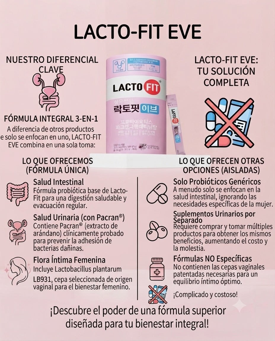 LACTO-FIT Eve 🇰🇷✨: Probiótico coreano Bienestar intimo