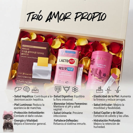 Trío Amor Propio (Glutatión + Lacto-Fit Eve + Colágeno BB Lab)
